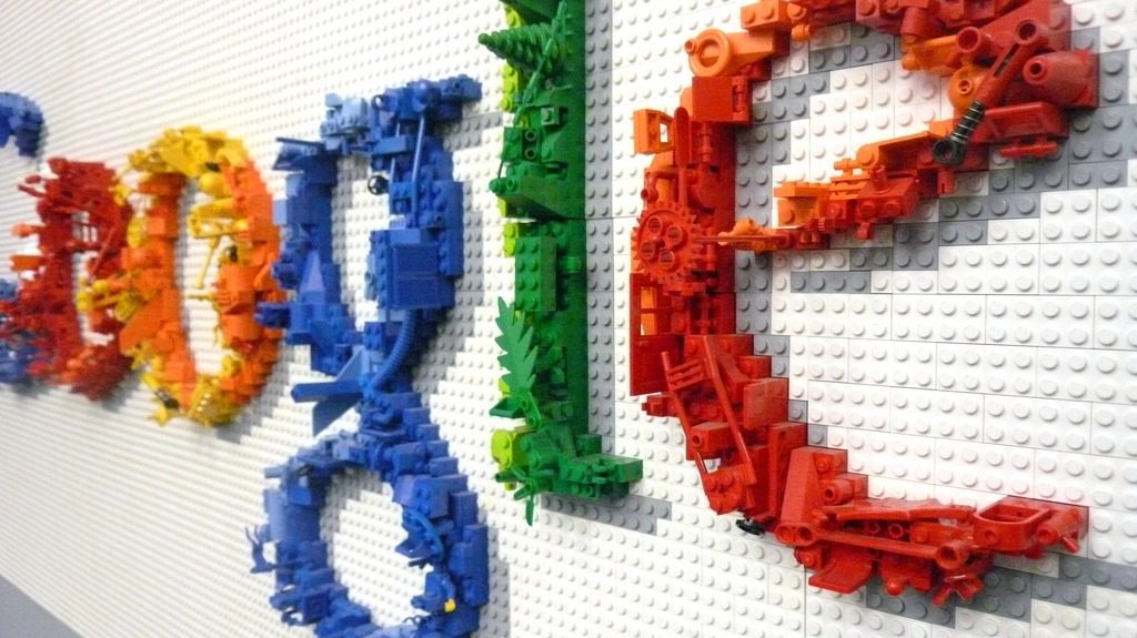 Google logo made out of legos
