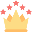 Crown with stars above it