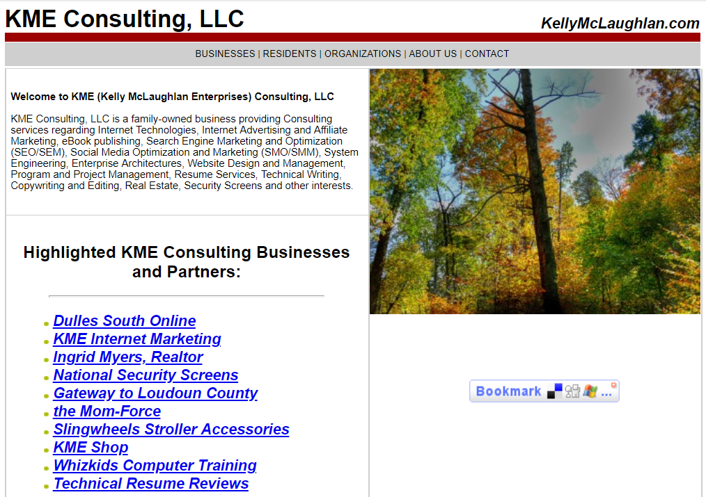 Old Website of a Start Up Digital Marketing Agency in Fairfax, VA