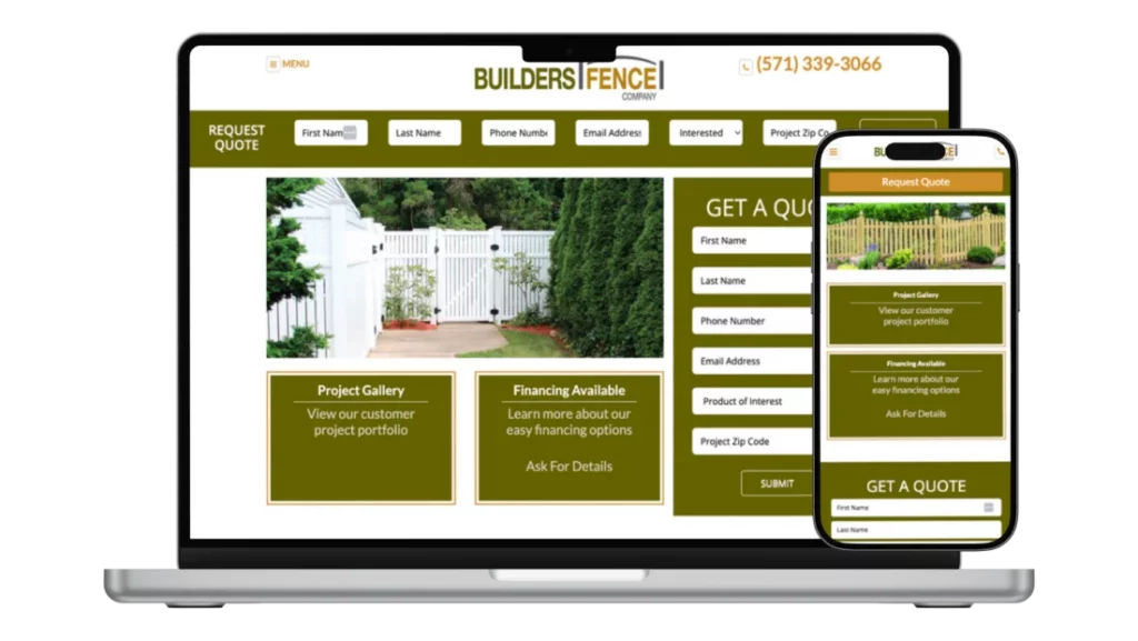 Builder's Fence Co Website Mockup